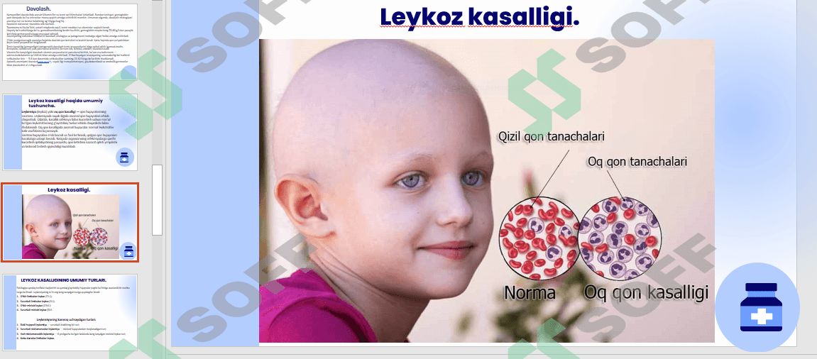 Anemiya va leykoz.