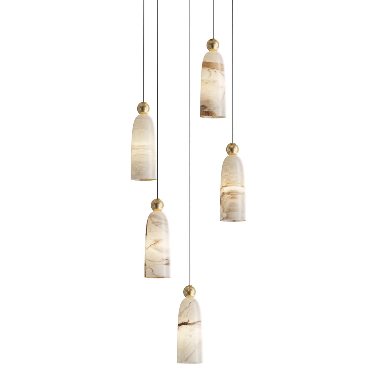 Figure Alabaster Pendant Lamp 5 heads