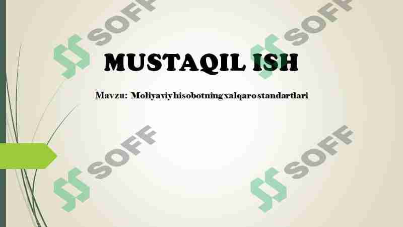 MHXS - moliyaviy hisobotning xalqaro standartlari