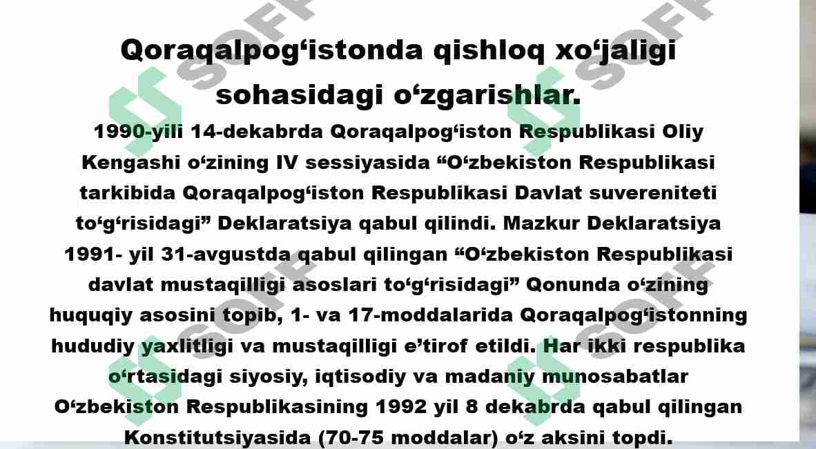 MUSTAQILLIK YILLARIDA QORAQALPOG`ISTON RESPUBLIKASI
