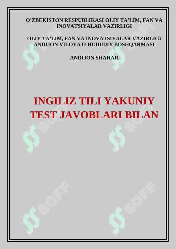 ingiliz tili test