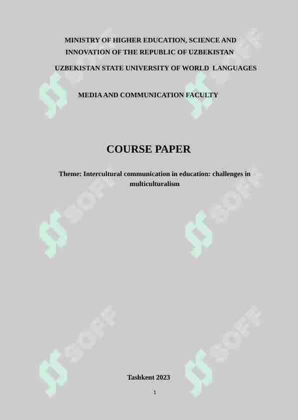 Intercultural communication in education: challenges in multiculturalism