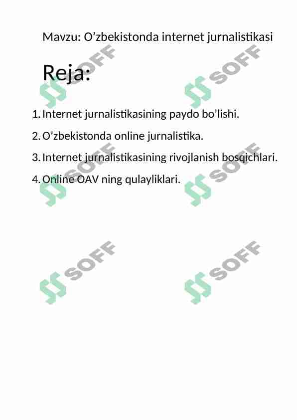 O’zbekistonda internet jurnalistikasi