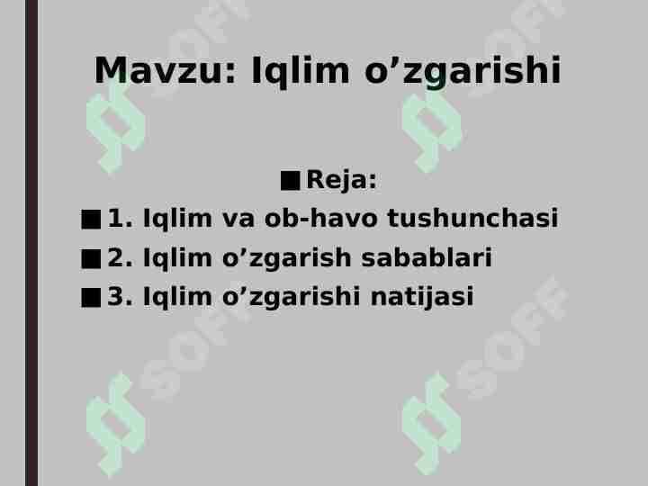 Iqlim o’zgarishi