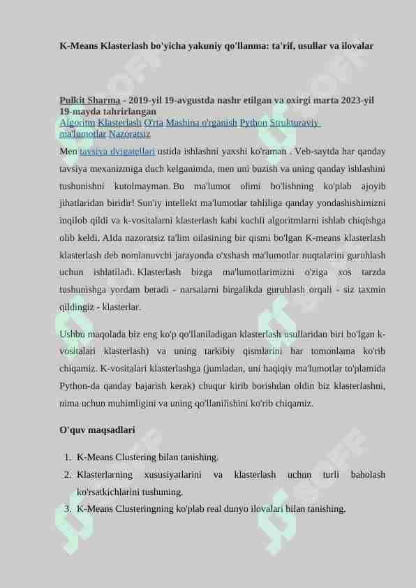 K-means algaritmlari