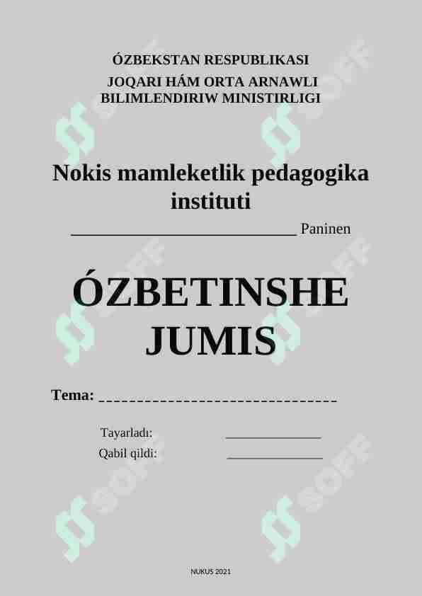 Mektepge shekem jasındaǵı balalarǵa tálim beriwdiń ozine tanligi