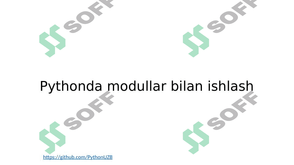 Pythonda modullar(package) bilan ishlash