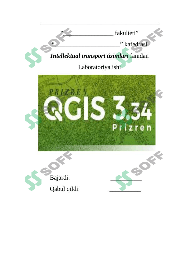 QGIS dasturini ishga tushirish