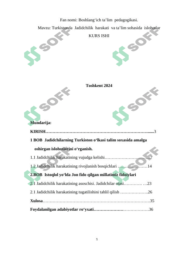 Turkiston jadidchilik harakati