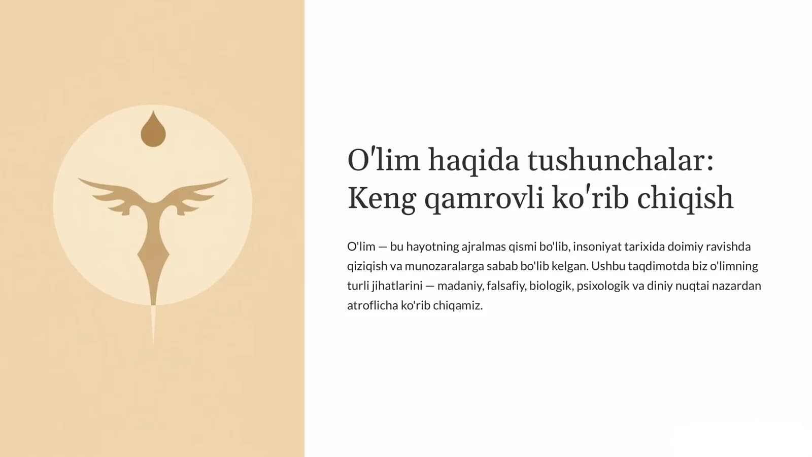 O'lim haqida tushunchalar