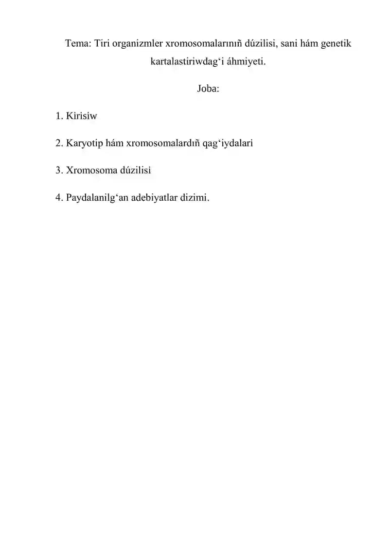 Xromosomalar va genetika