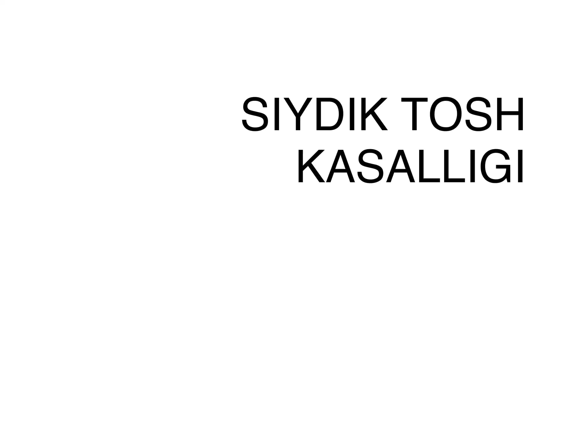 Siydik Tosh Kasalligi