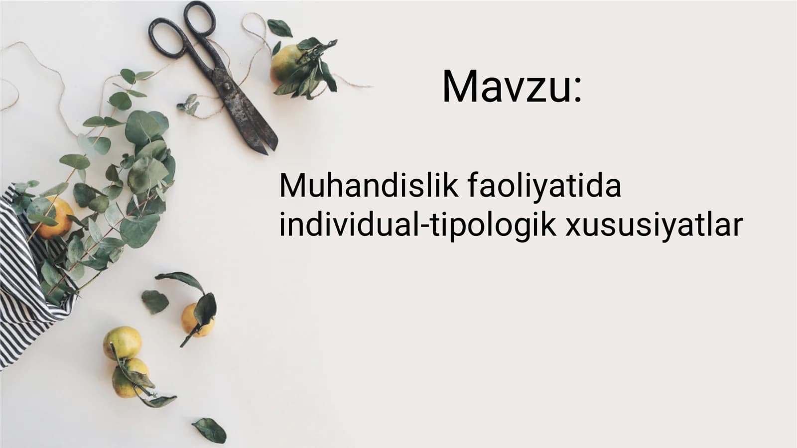 Muhandislik faoliyatida individual-tipologik xususiyatlar