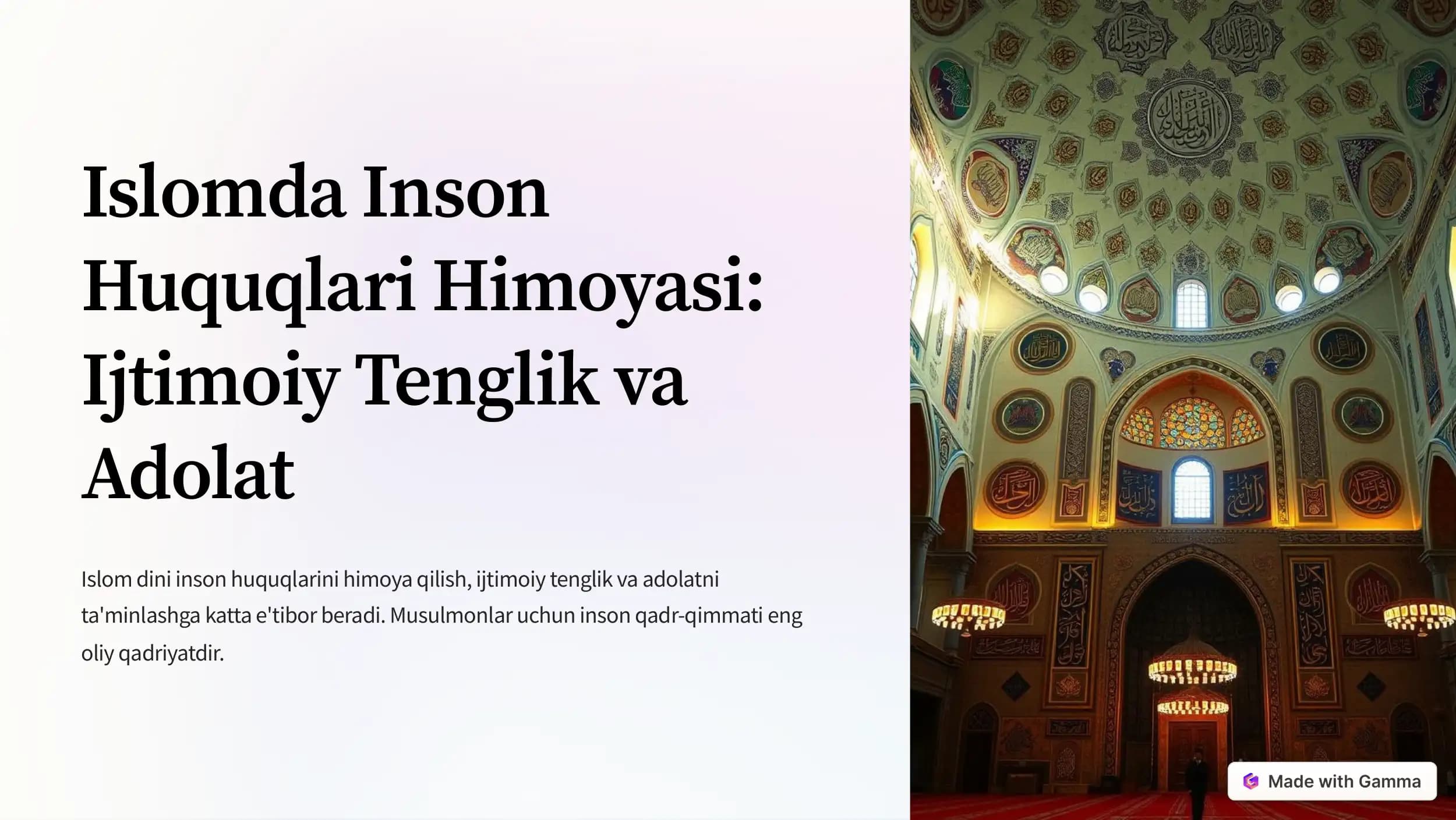 Islomda inson erkinliklari