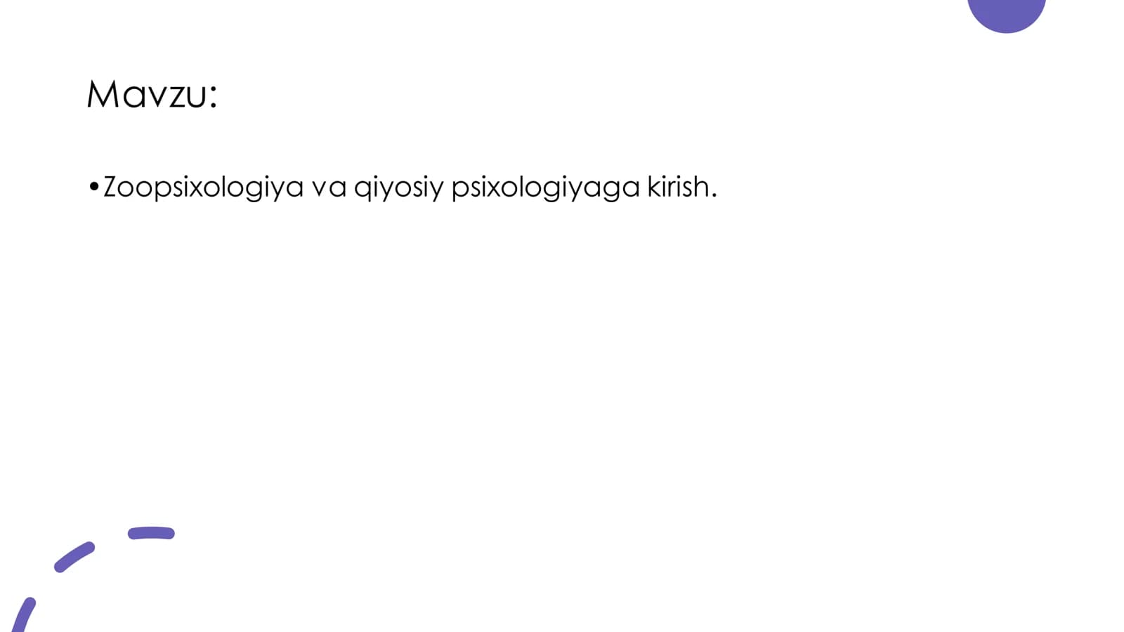 Zoopsixologiya va qiyosiy psixologiyaga kirish