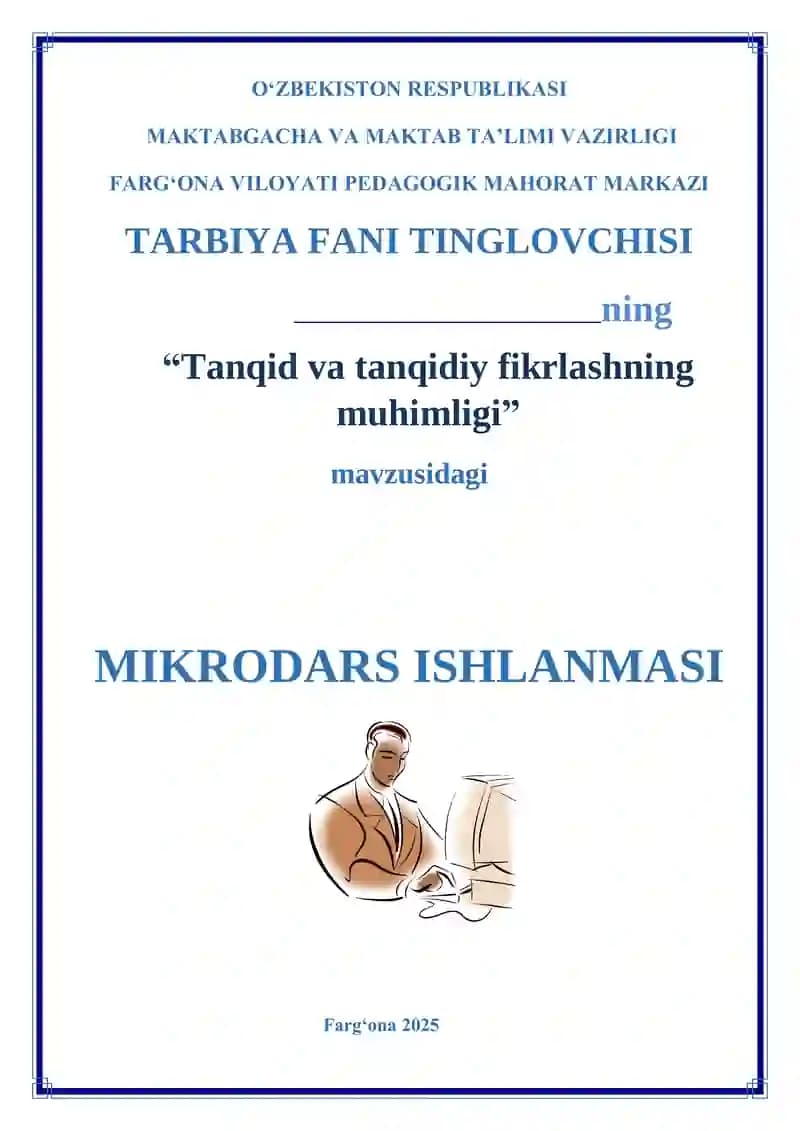 Tanqid va tanqidiy fikrlashning muhimligi