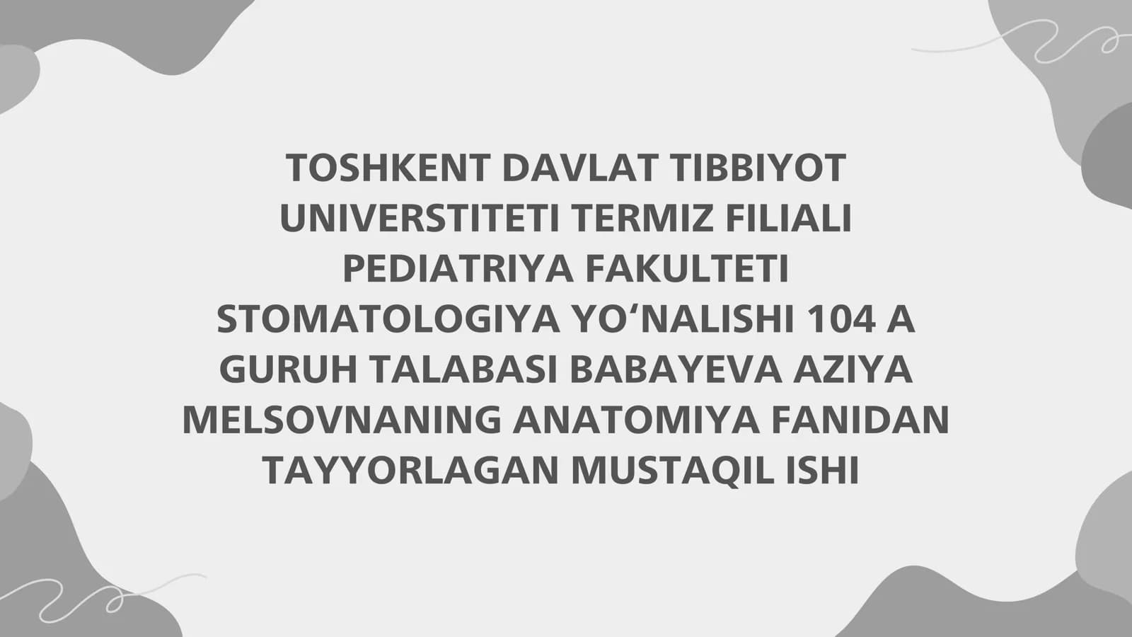 LIMFA TOMIRLARINING TARAQQIYOTIGA VA TUZILISHIGA IJTIMOIY, BIOLOGIK MUXITLARNING TA'SIRI. SUYAK ILIGI: TARAKKIYOTI, TUZILISHI, VAZIFASI, RIVOJLANISH NUQSONLARI. TIMUS TUZILISHI, TARAQQIYOTI VA VAZIFASI. TALOQ: TUZILISHI, KLINIK AHAMIYATI