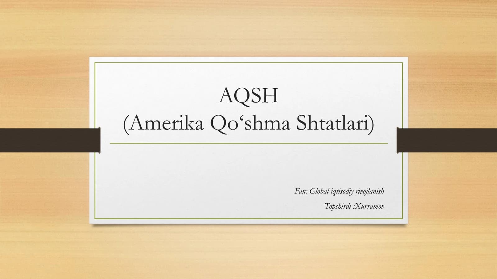 AQSH (Amerika Qo‘shma Shtatlari)  umumiy statistik holati G20 ga kiruvchi davlatdan biri