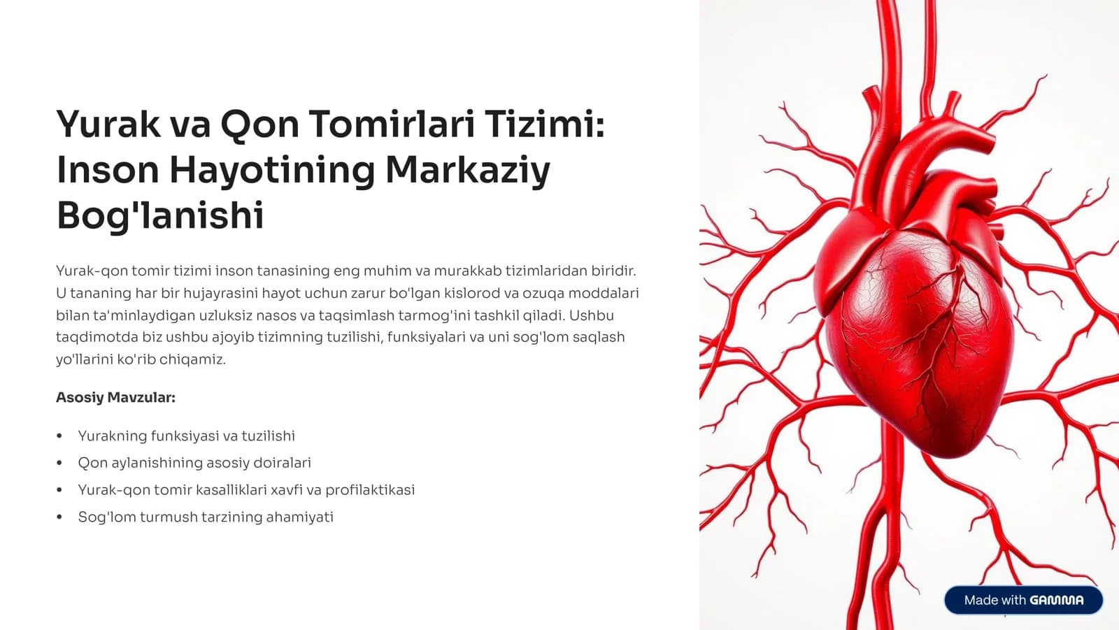 Yurak va Qon Tomirlari Tizimi: Inson Hayotining Markaziy Bog'lanishi