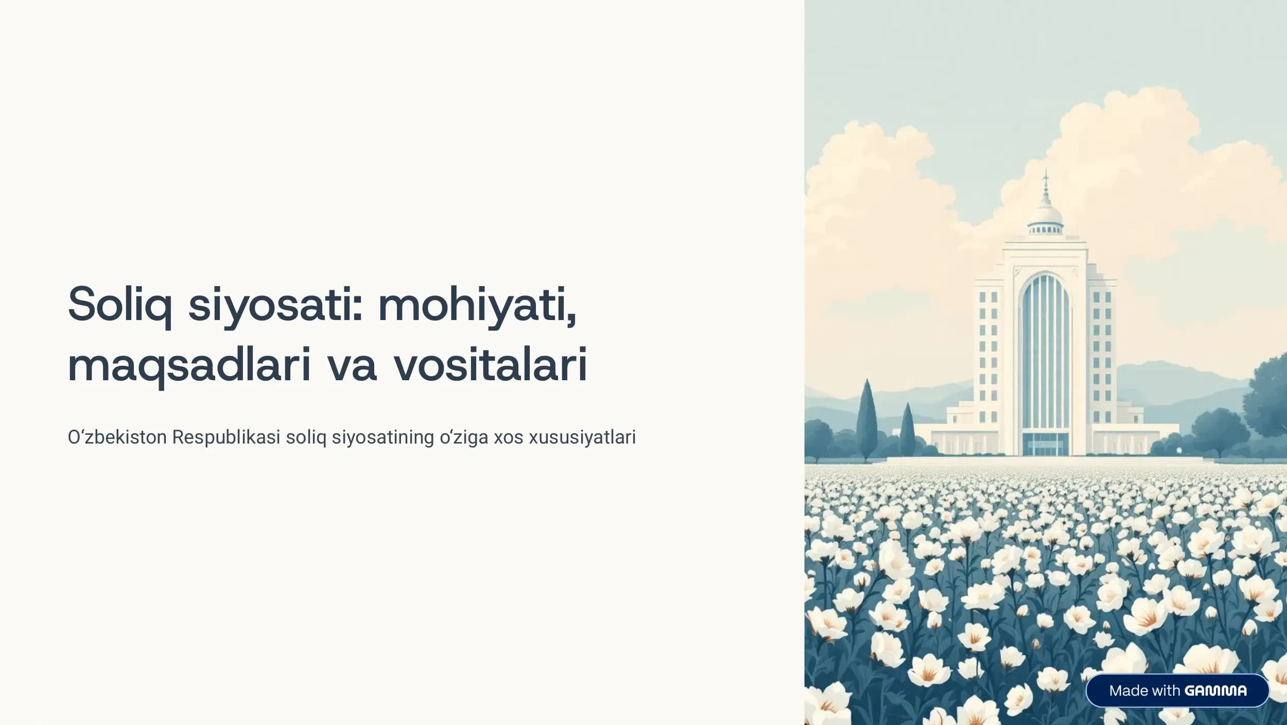 Soliq siyosati: mohiyati, maqsadlari va vositalari