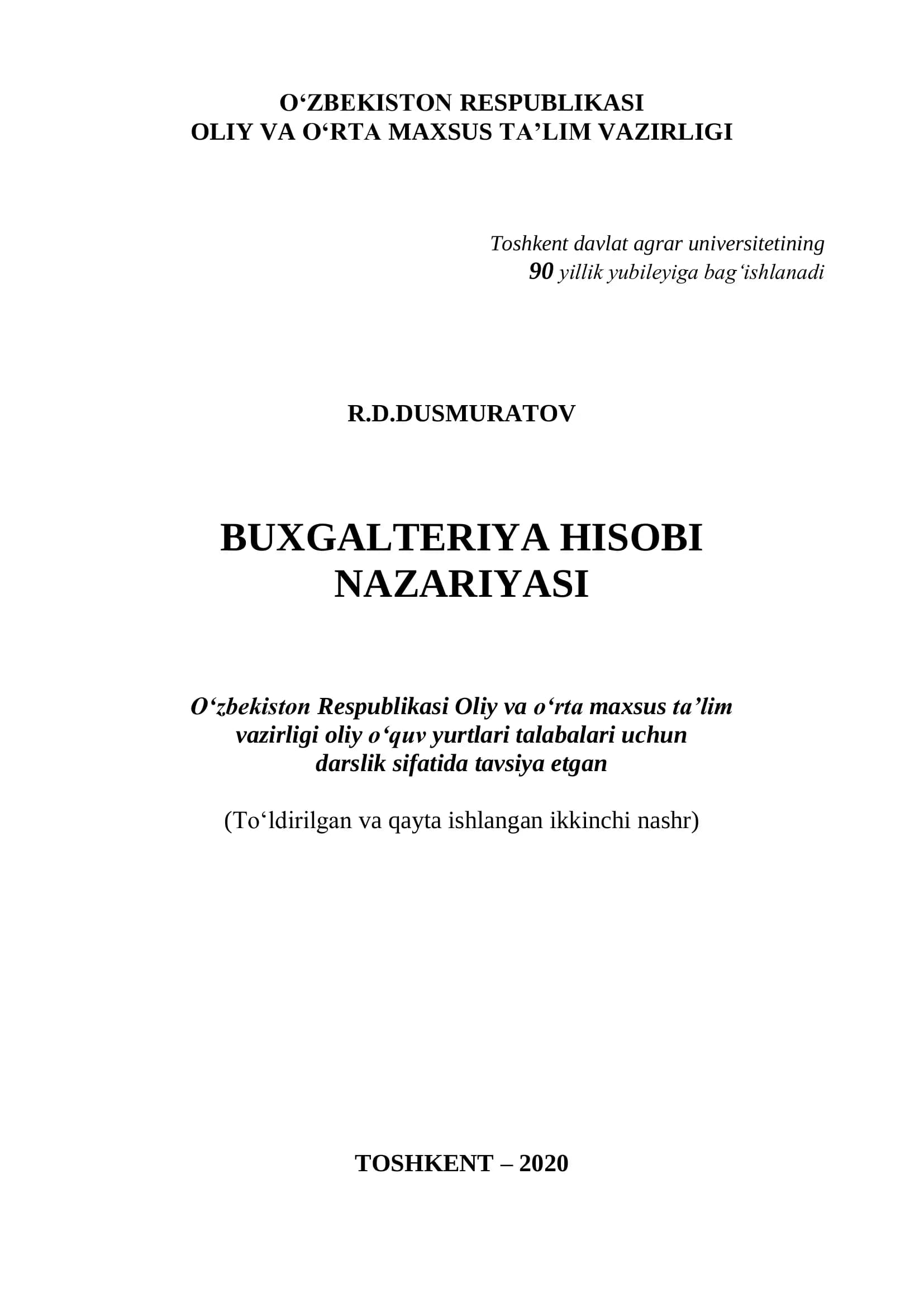 Buxgalteriya hisobi nazariyasi
