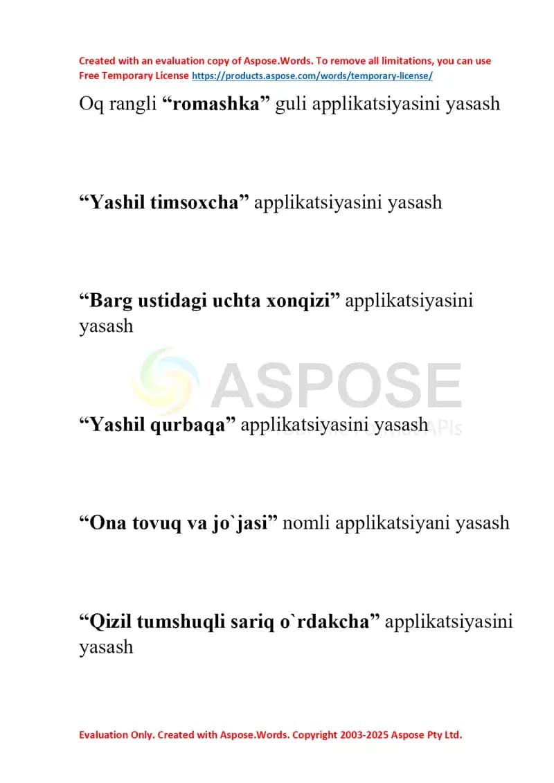 Oq rangli “romashka” guli applikatsiyasini yasash