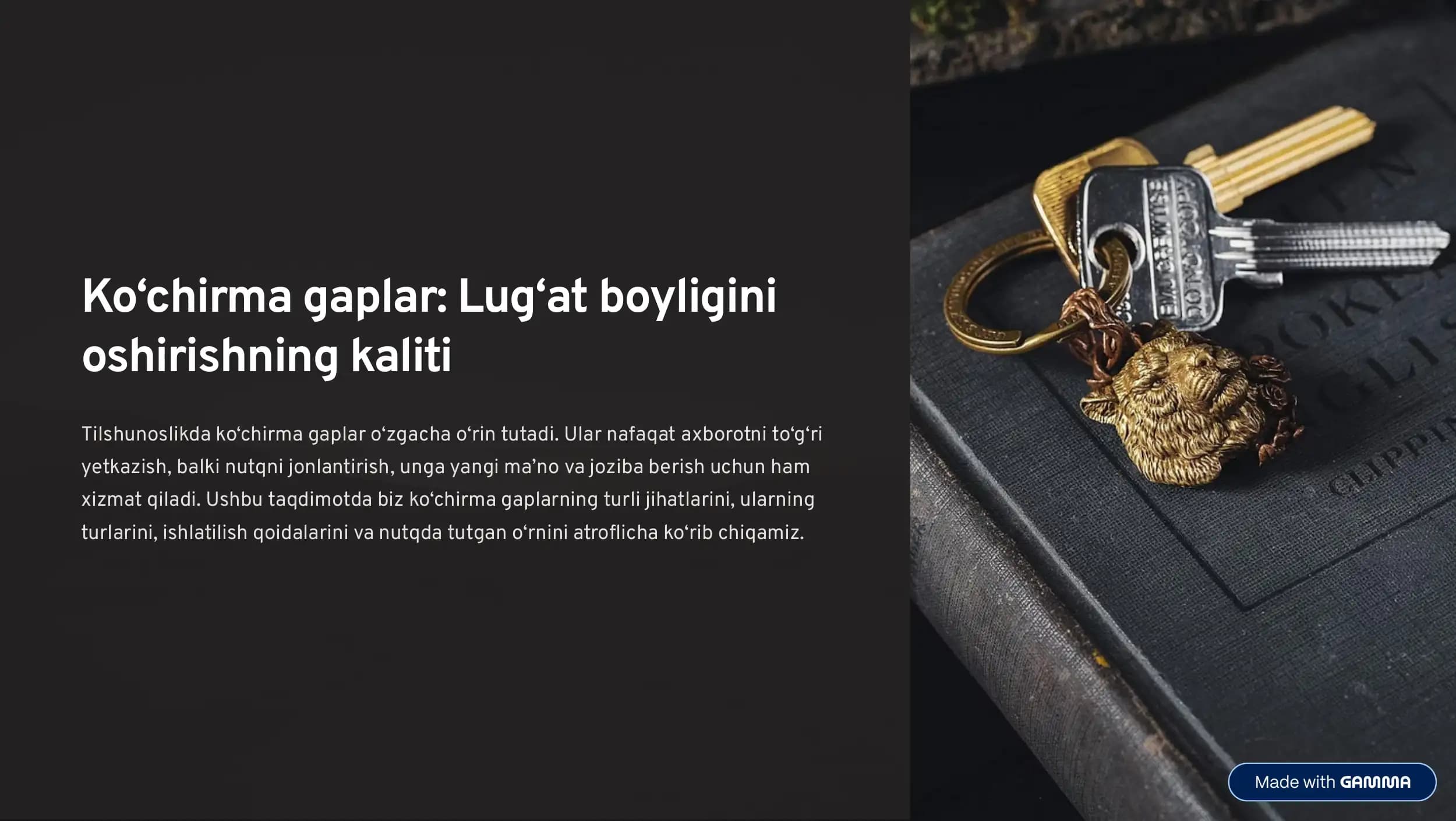 Ko8chirma gaplar: Lug8at boyligini oshirishning kaliti