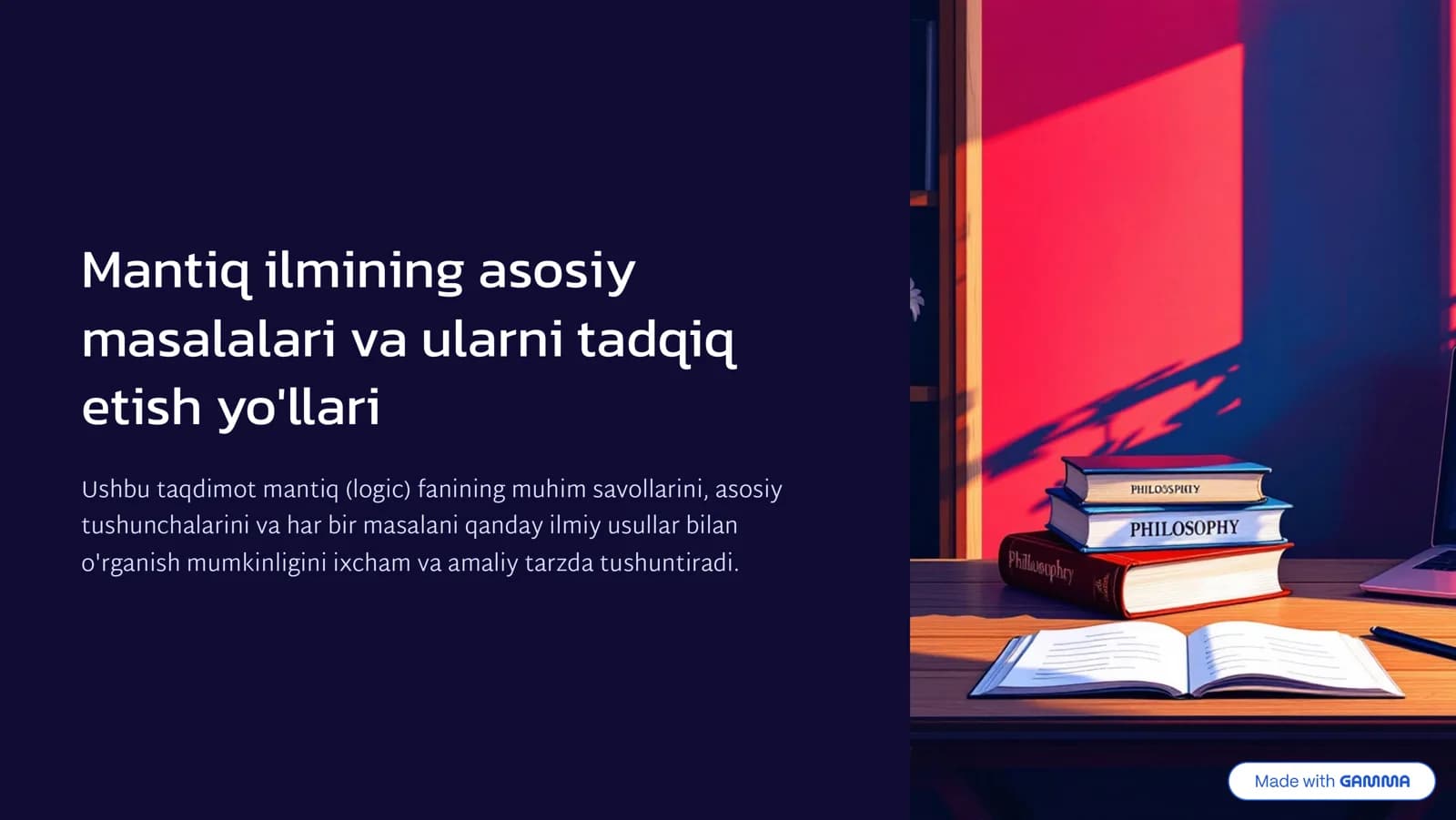 Mantiq ilmining asosiy masalalari va ularni tadqiq etish yo'llari
