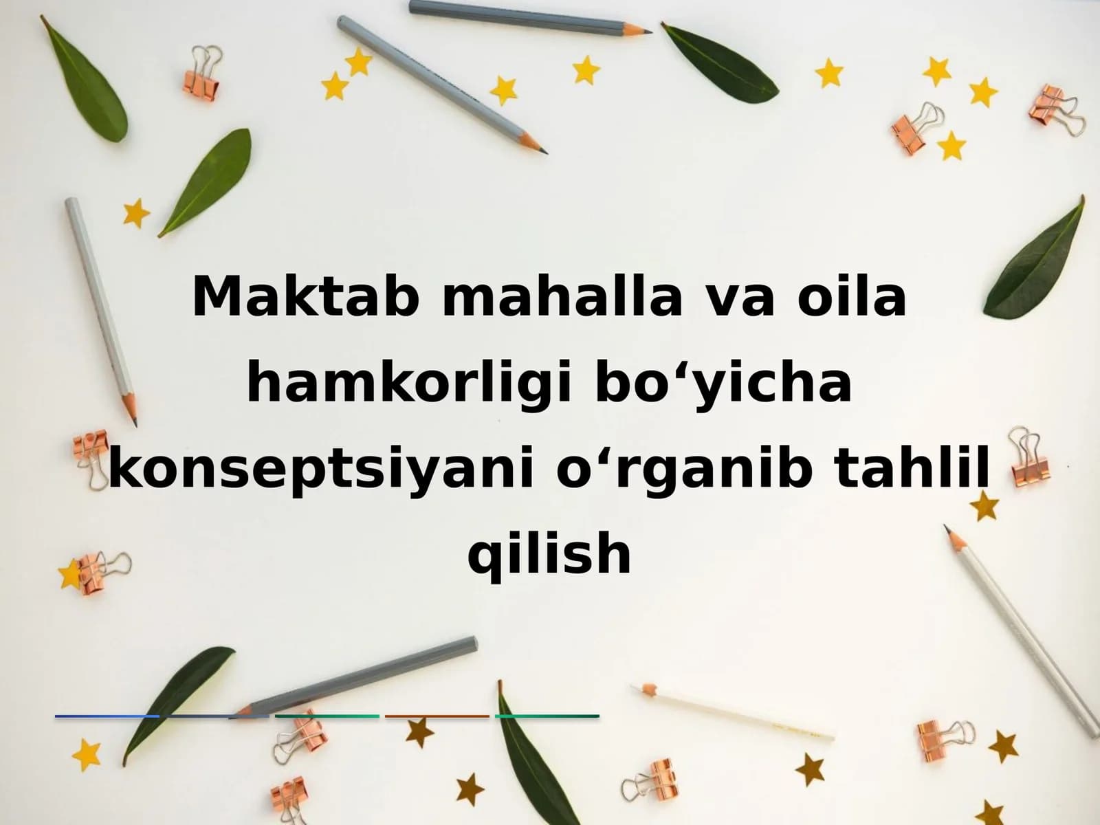 Maktab mahalla va oila hamkorligi boʻyicha konseptsiyani oʻrganib tahlil qilish