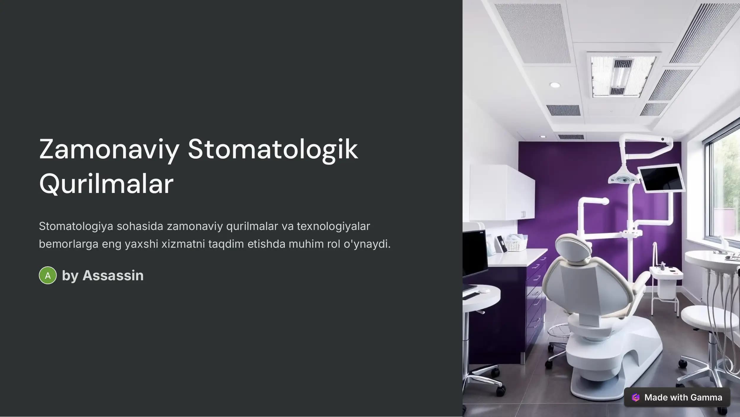 ZAMONAVIY STOMATOLOGIK QURILMALAR