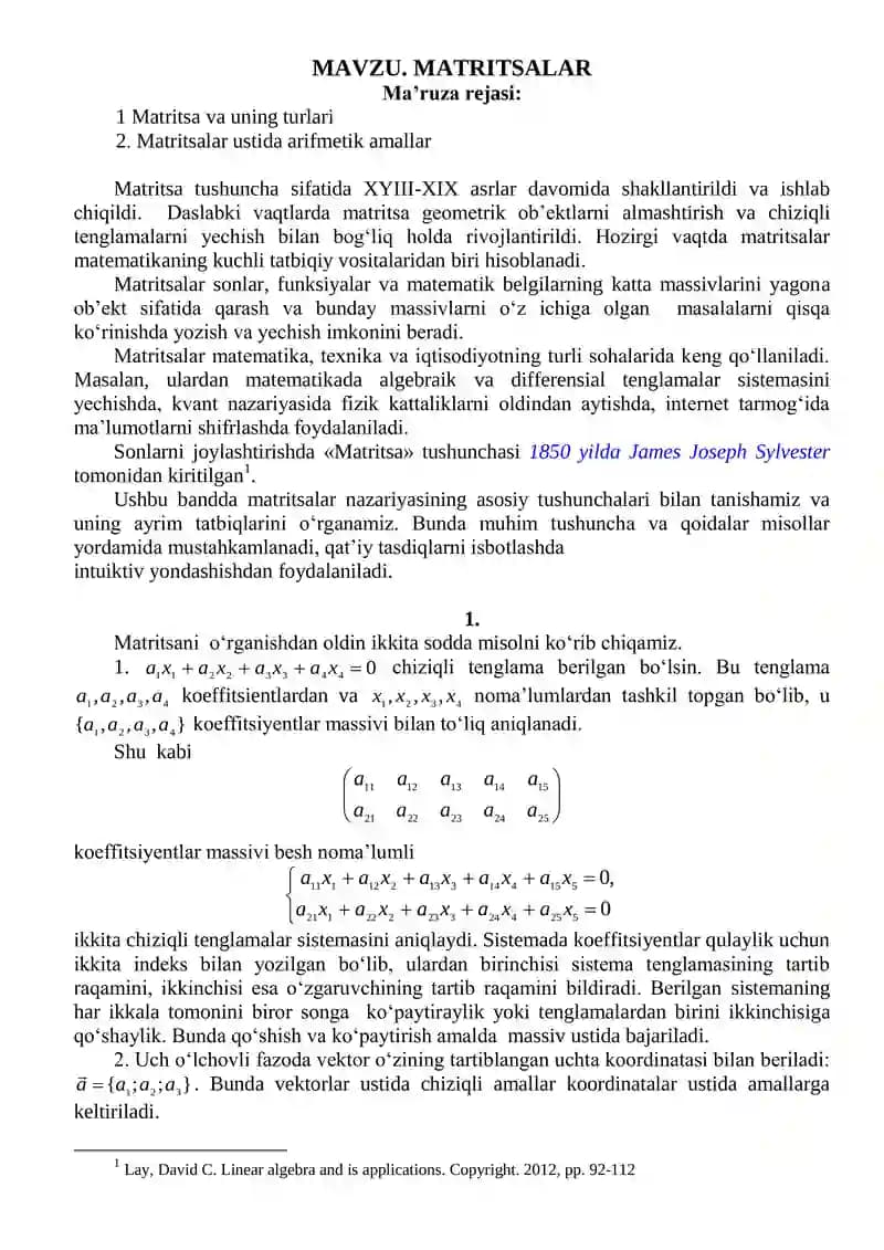 Matritsalar