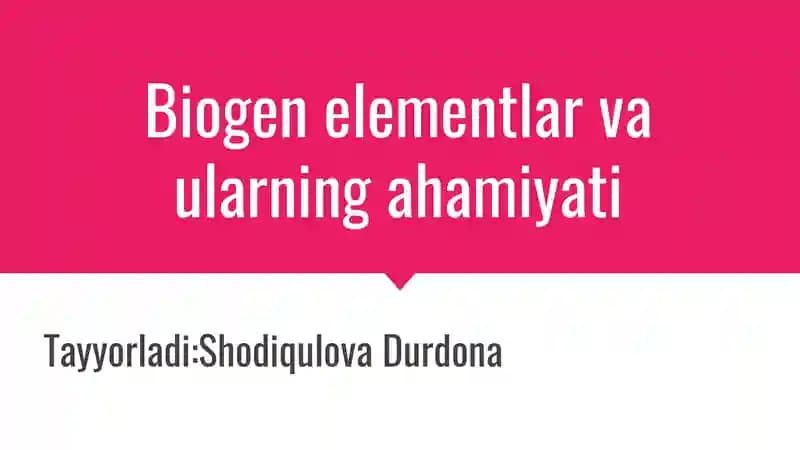 Biogen elementlar