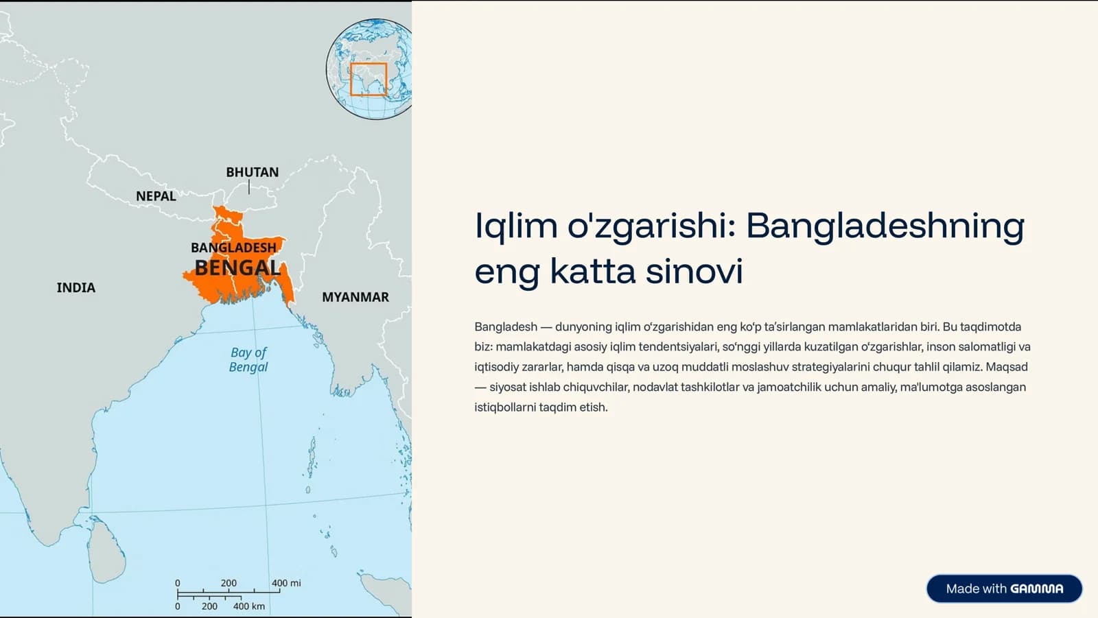 Bangladesh: Iqlim o'zgarishining old chizig'ida
