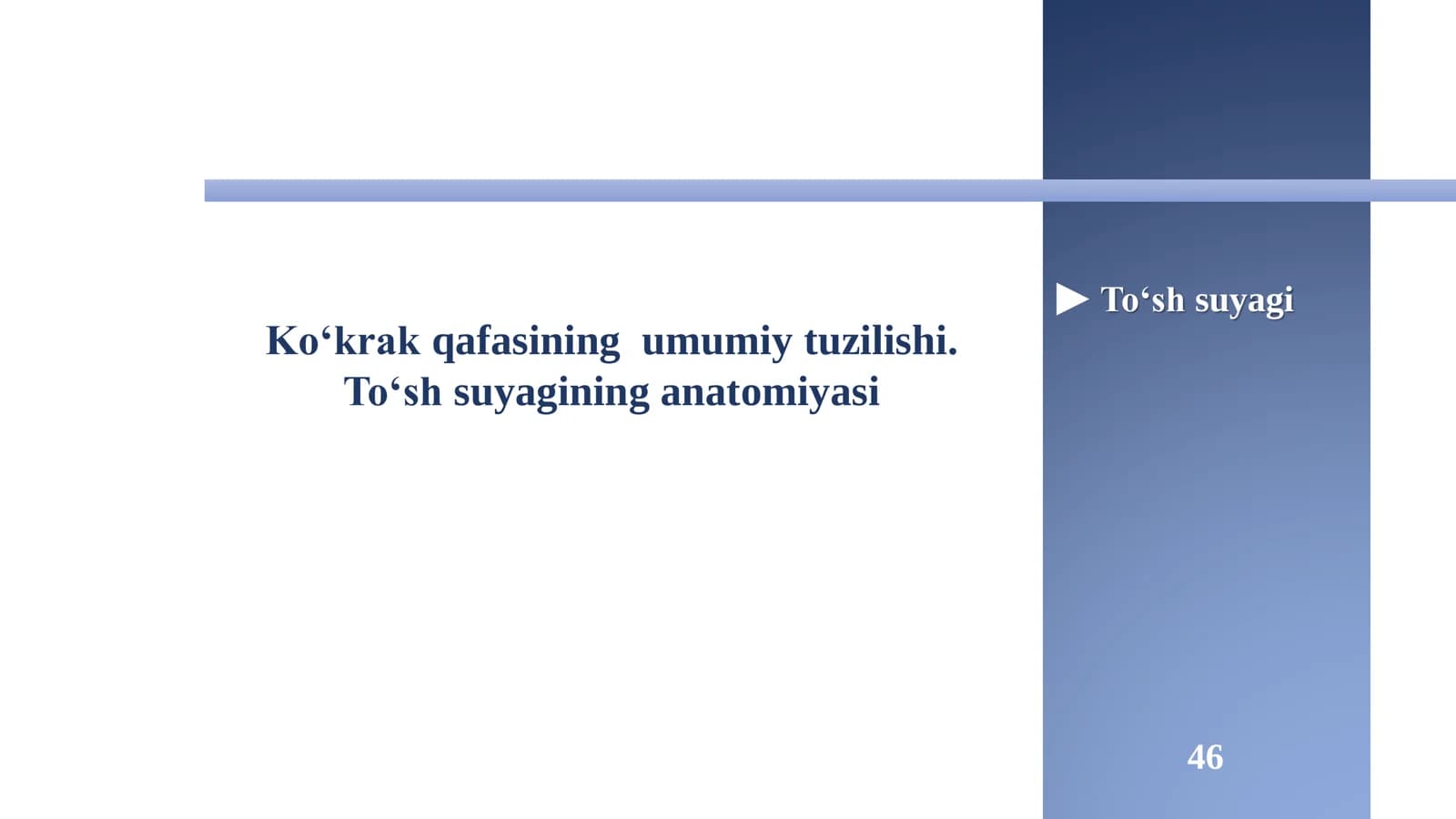 Doctors Team-ANATOMIYA!

To'sh suyagi va qovurg'alar anatomiyasi!

Muallif: Javohir Abdullayev

Saql