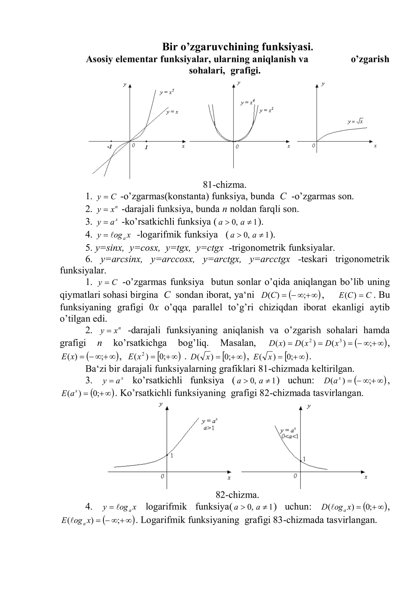 Elementar funksiyalar