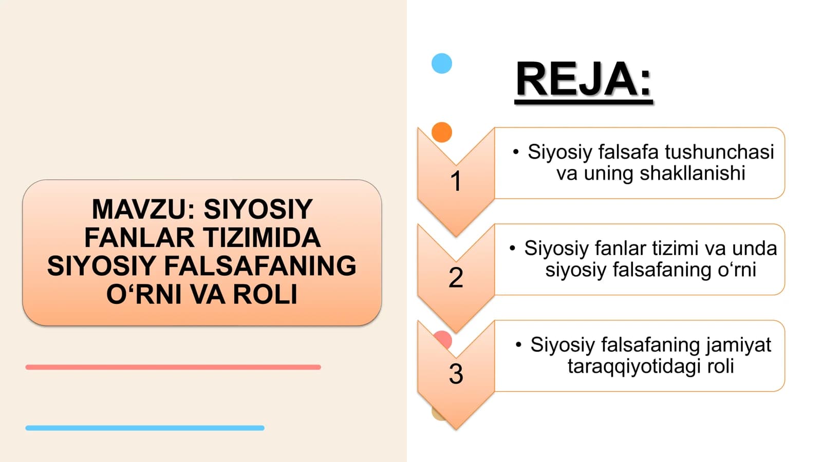 SIYOSIY FANLAR TIZIMIDA SIYOSIY FALSAFANING O‘RNI VA ROLI