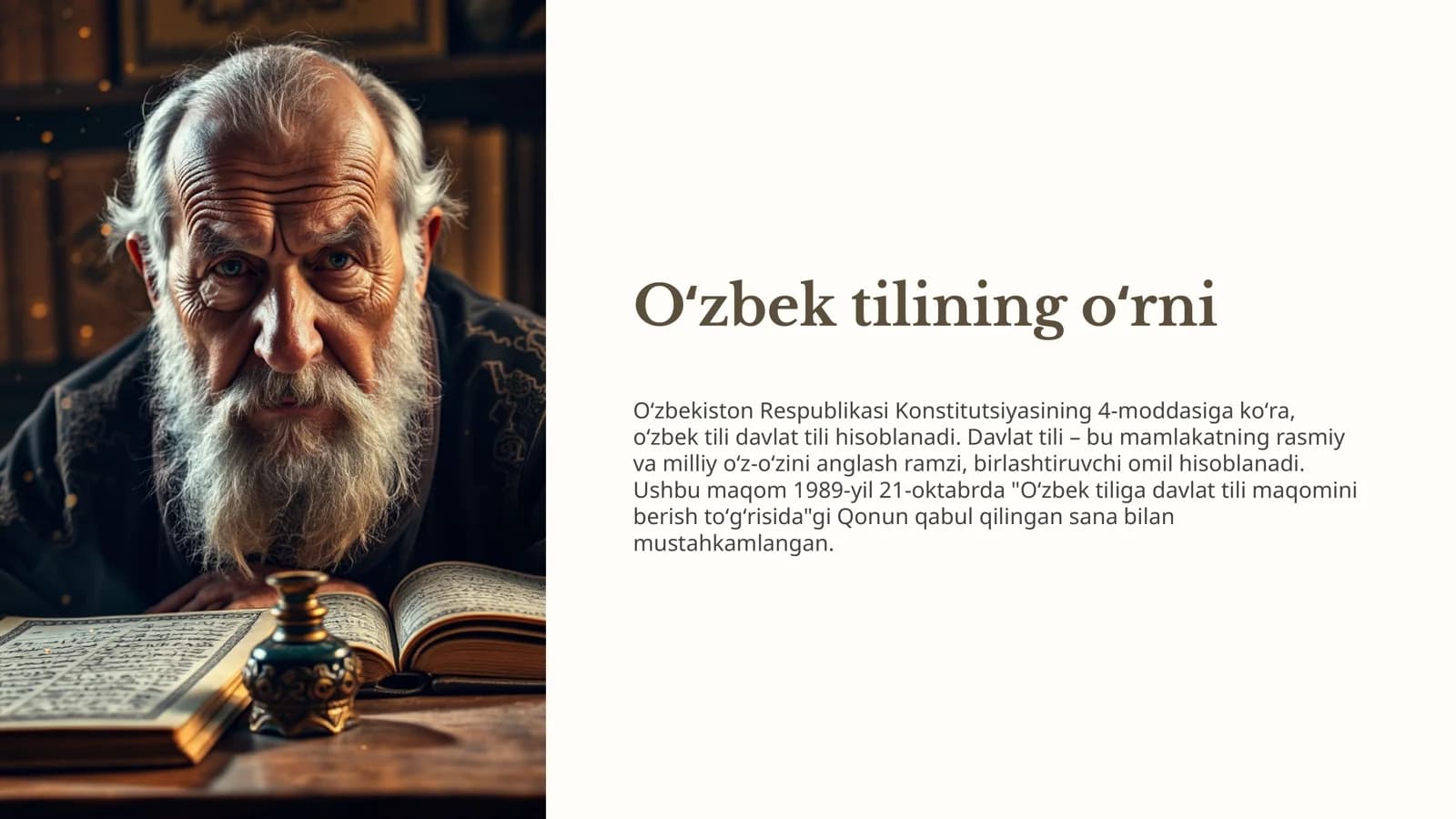 O zbek tilining o rni