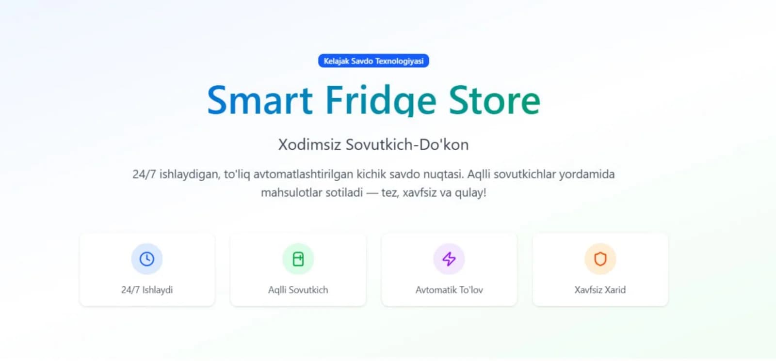 Xodimsiz Sovutgich- Doʻkon