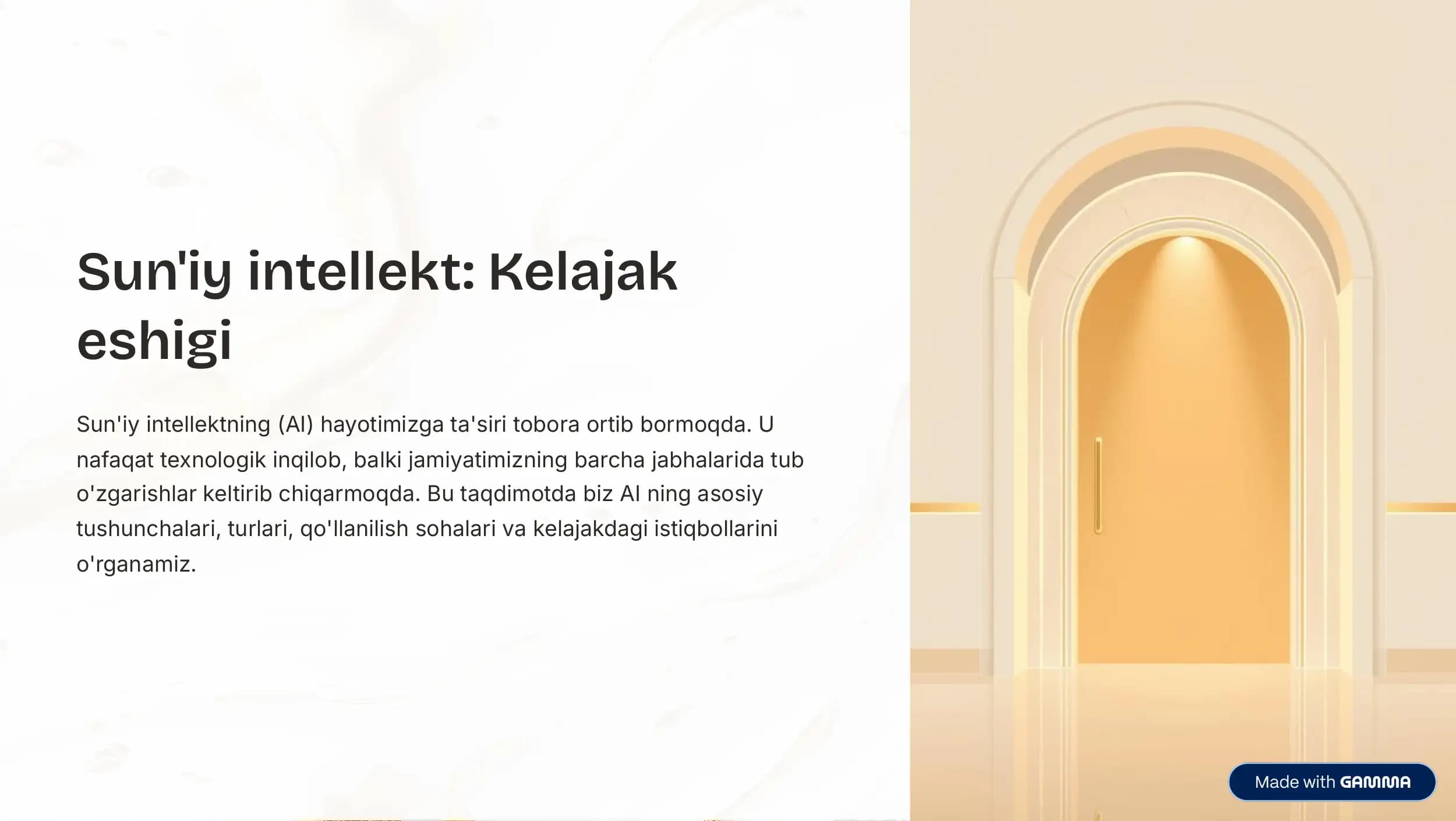 suniy intellekt kelajak eshigi