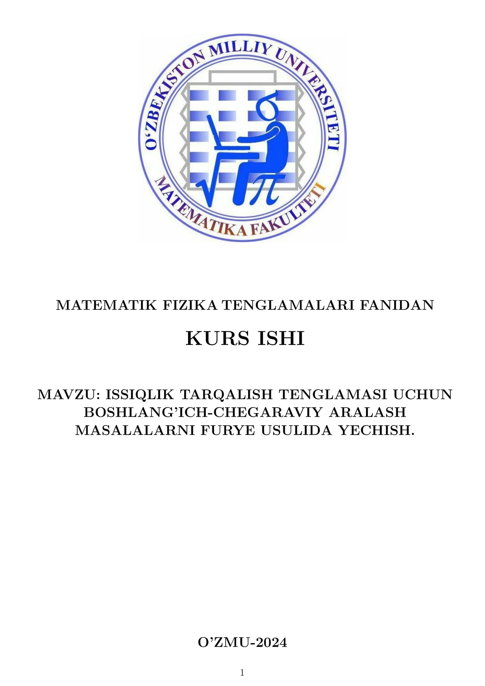 ISSIQLIK TARQALISH TENGLAMASI UCHUN BOSHLANG'ICH-CHEGARAVIY ARALASH MASALALARNI FURYE USULIDA YECHISH.