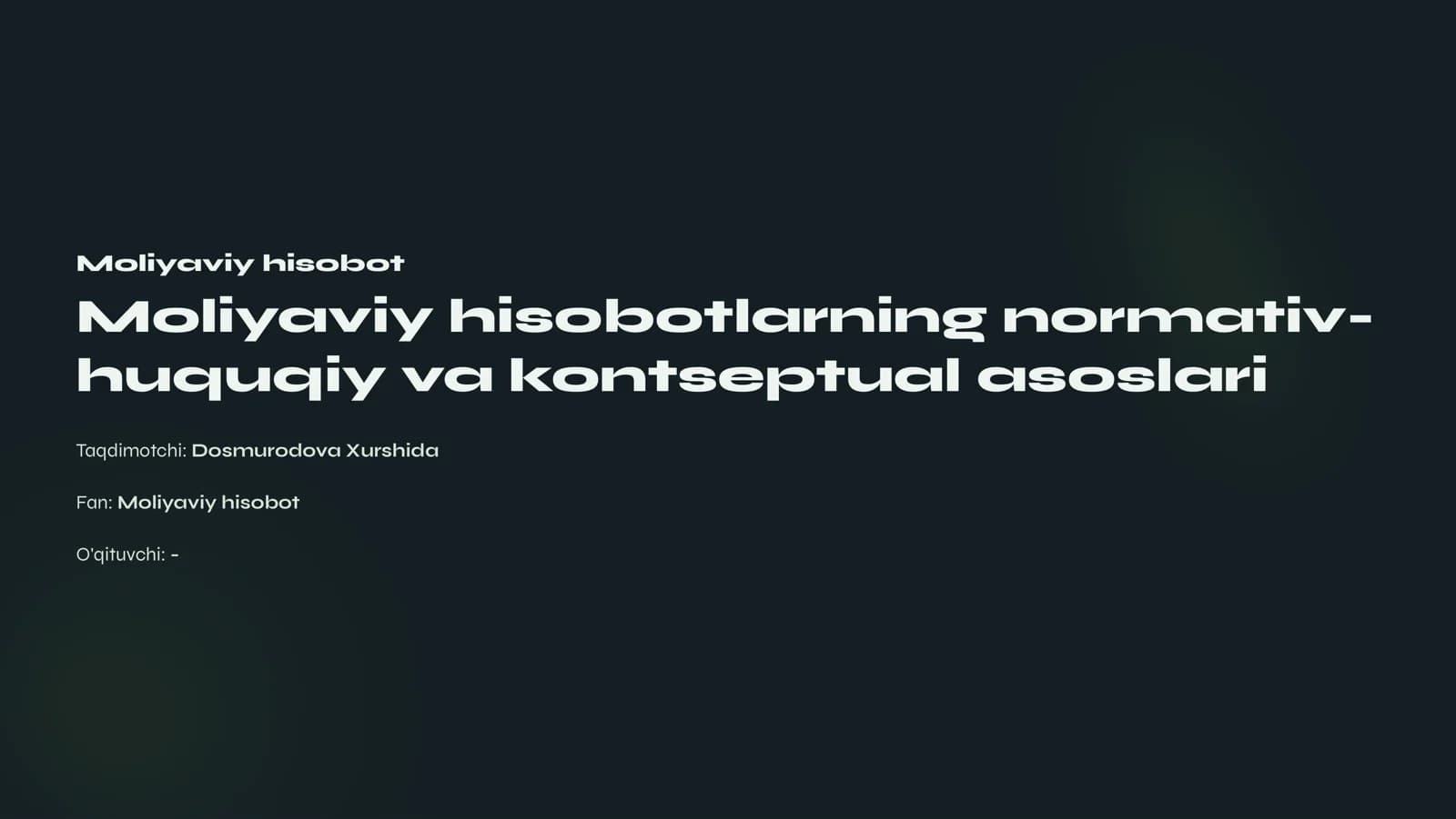 Moliyaviy hisobot