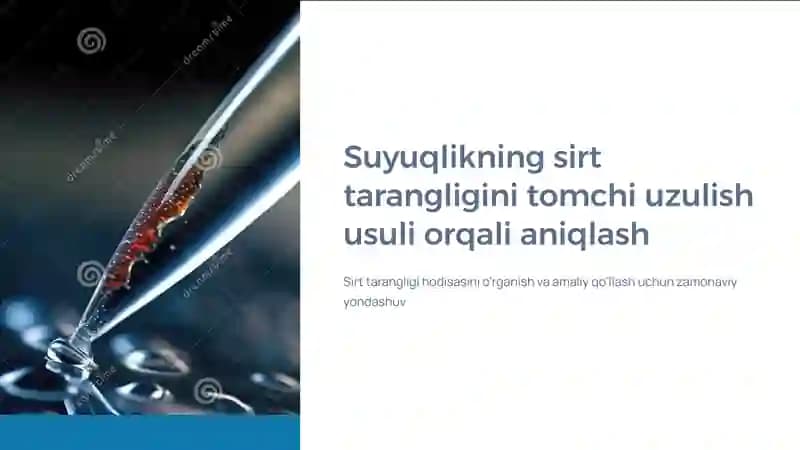Sirt tarangligini tomchi uzulish usuli yordamida aniqlash