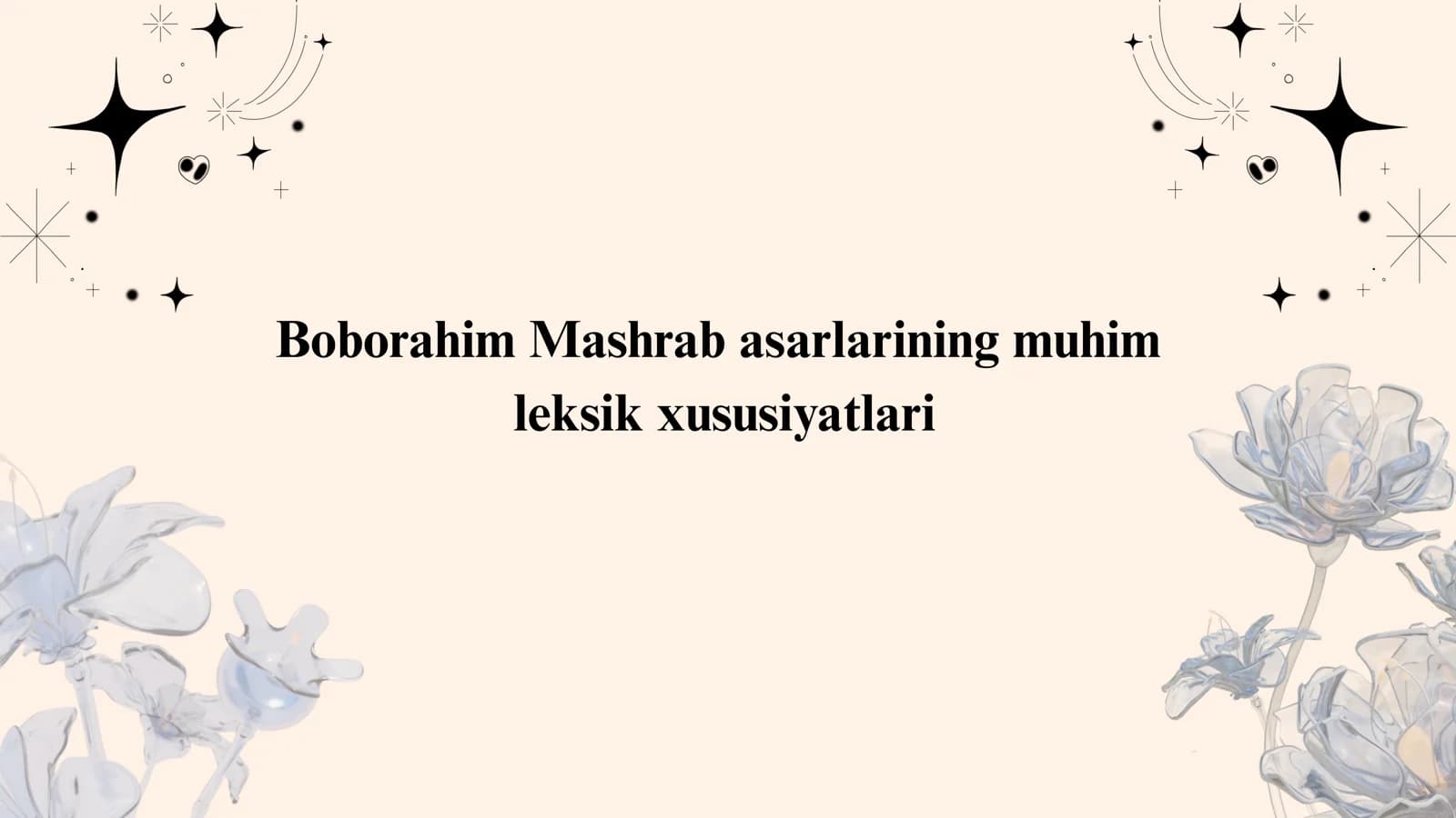 Boborahim Mashrab asarlarining muhim leksik xususiyatlari