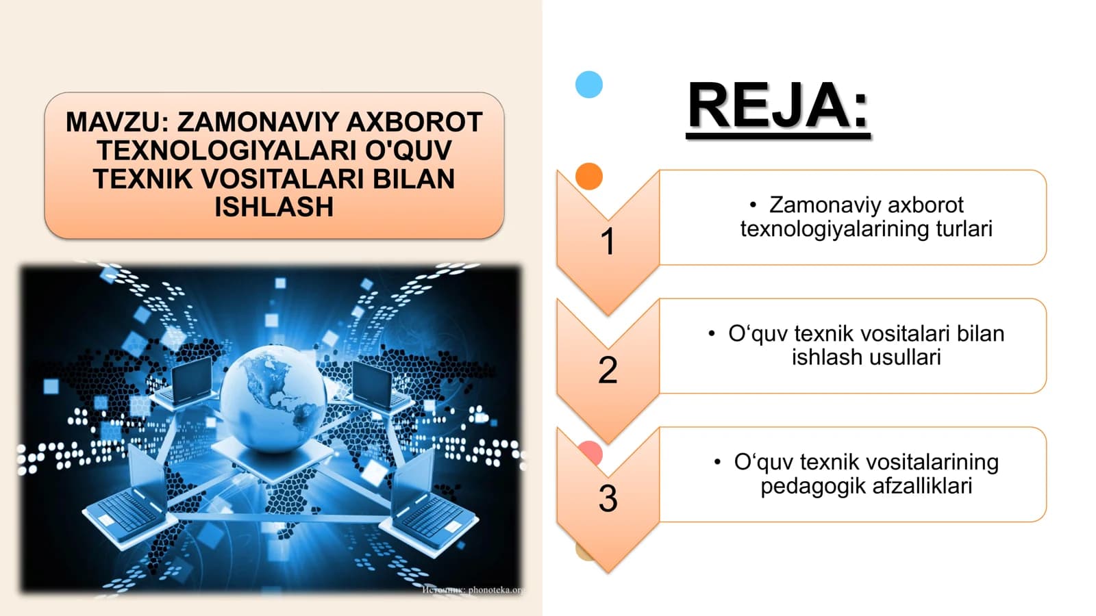 ZAMONAVIY AXBOROT TEXNOLOGIYALARI O'QUV TEXNIK VOSITALARI BILAN ISHLASH