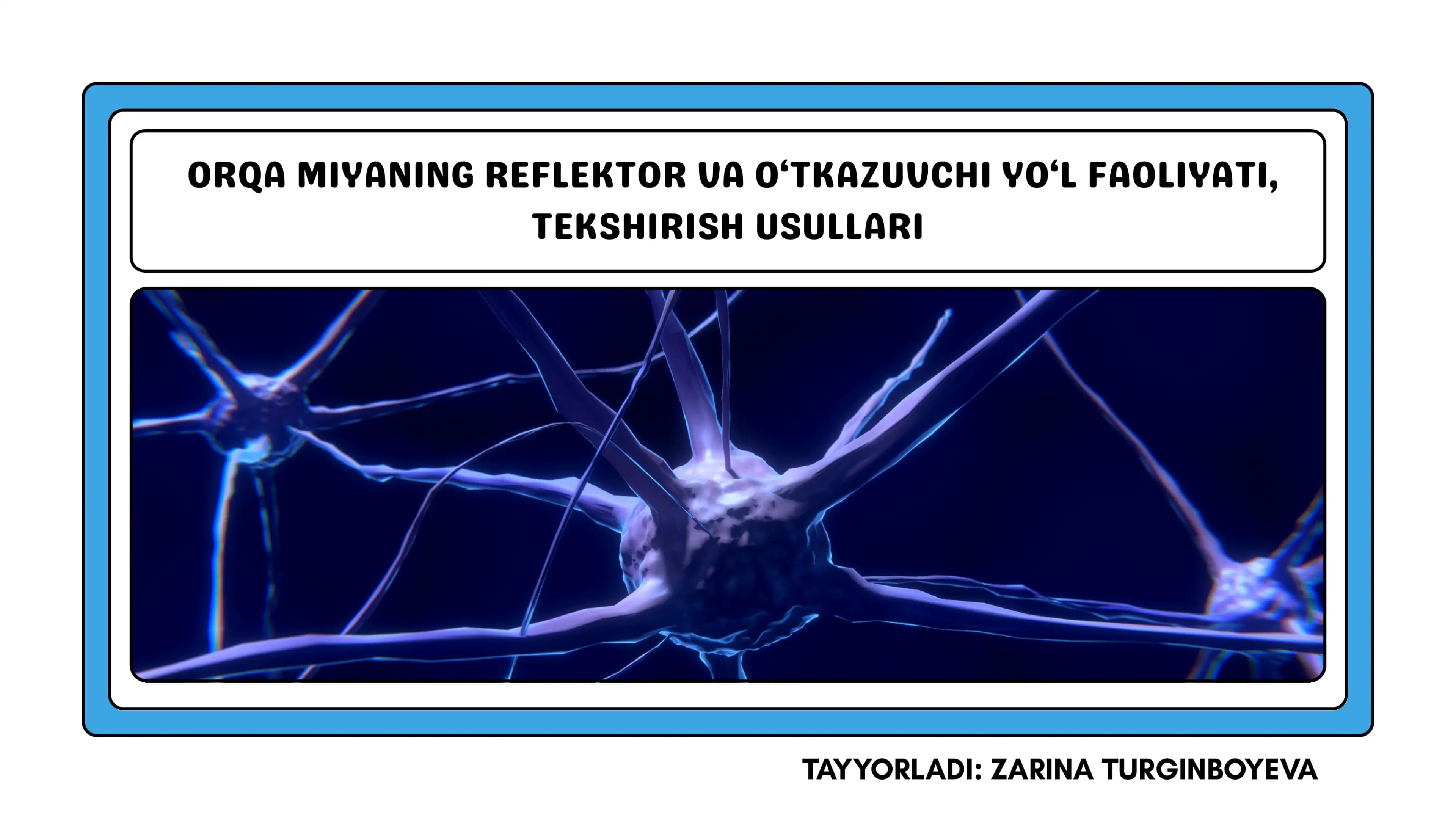 Orqa miyaning Reflektor va O‘tkazuvchi Yo‘l Faoliyati