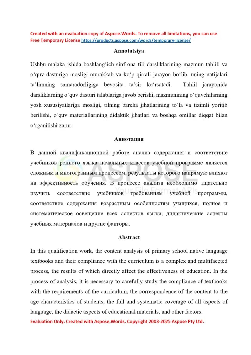 boshlang'ich sinflarda ona tili darslarini tashkil etish