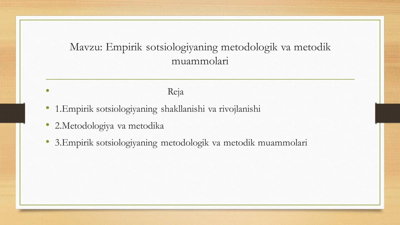 Empirik sotsiologiyaning metodologik va metodik muammolari