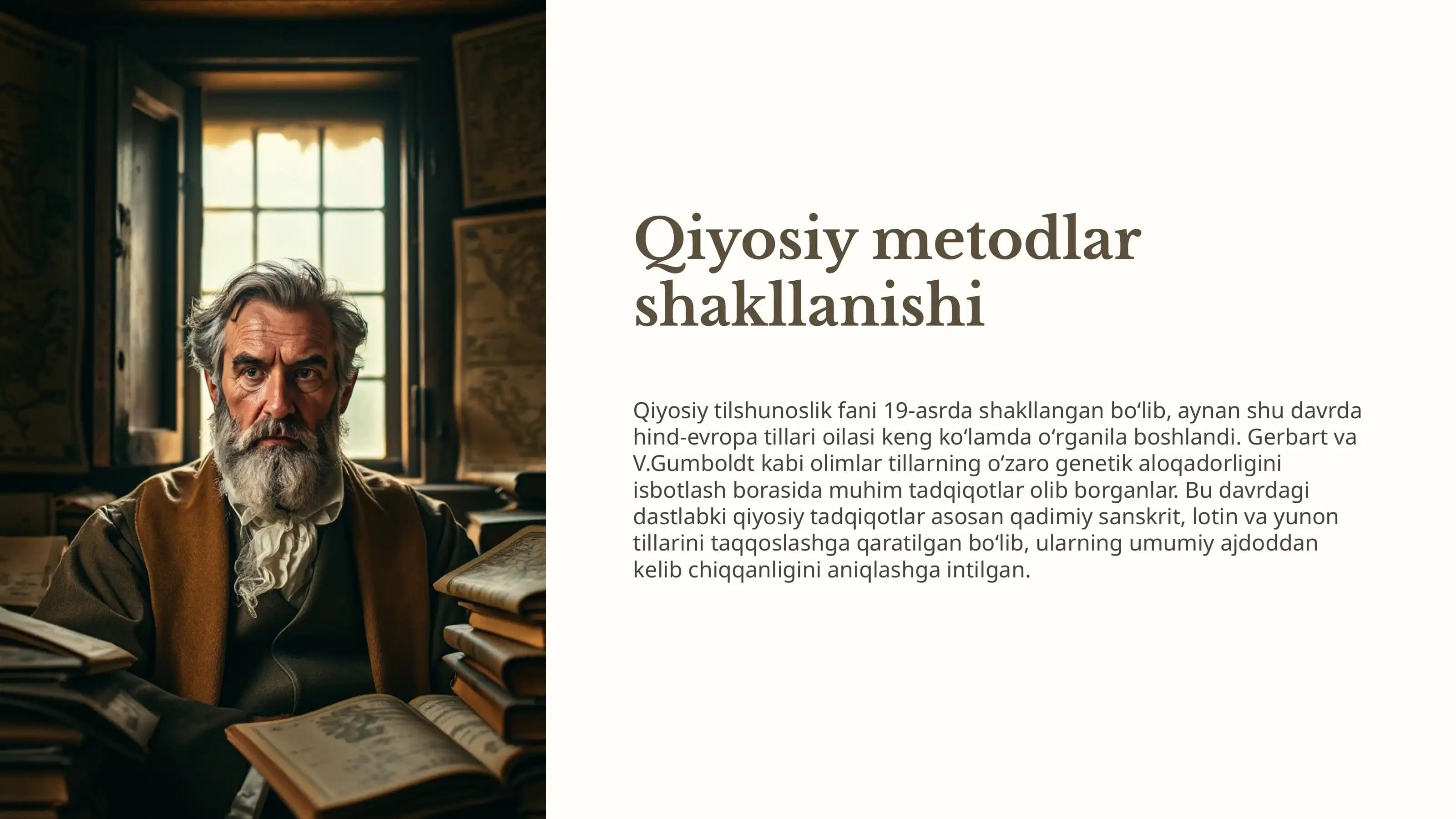 Qiyosiy metodlar shakllanishi