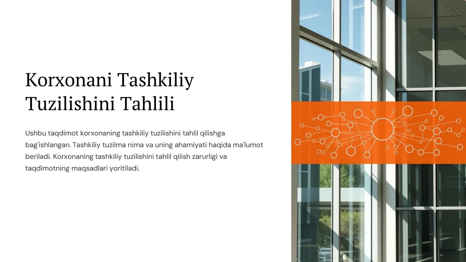 Korxonani Tashkiliy Tuzilishini Tahlili