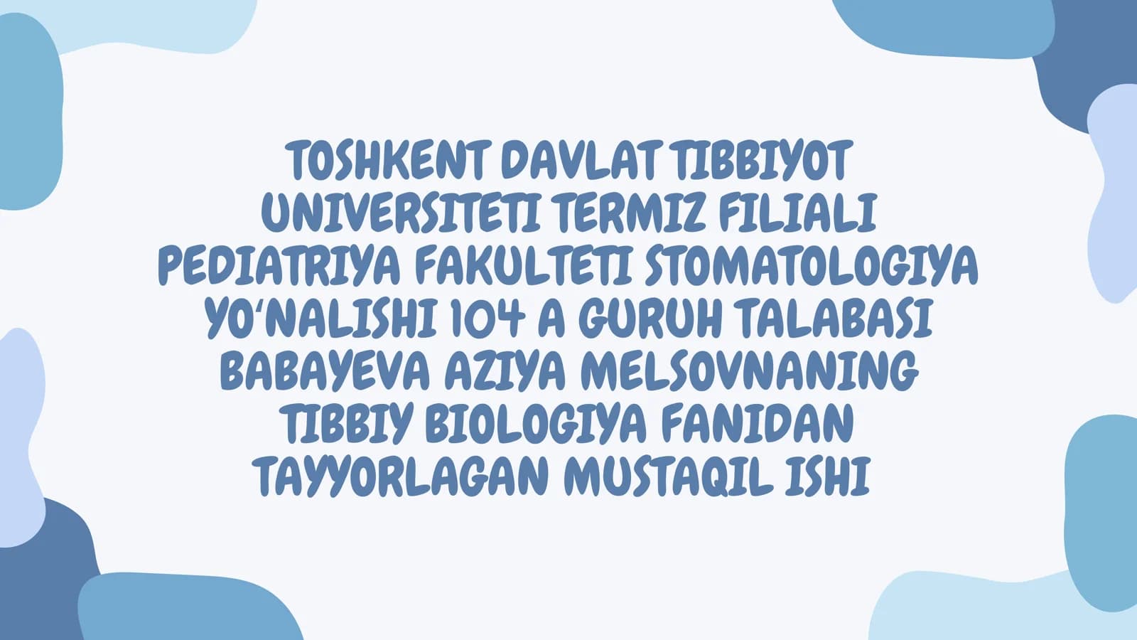OʻZGARUVCHANLIK: SHAKLLARI, BIOLOGIK VA TIBBIY AHAMIYATI